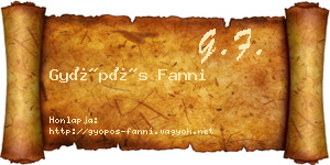 Gyöpös Fanni névjegykártya