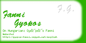 fanni gyopos business card